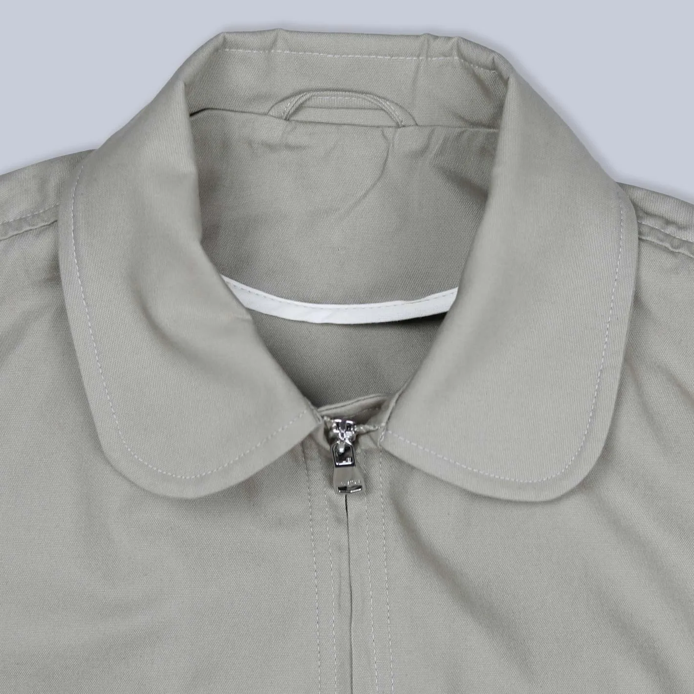 Khaki Beige Cotton Canvas Flight Jacket