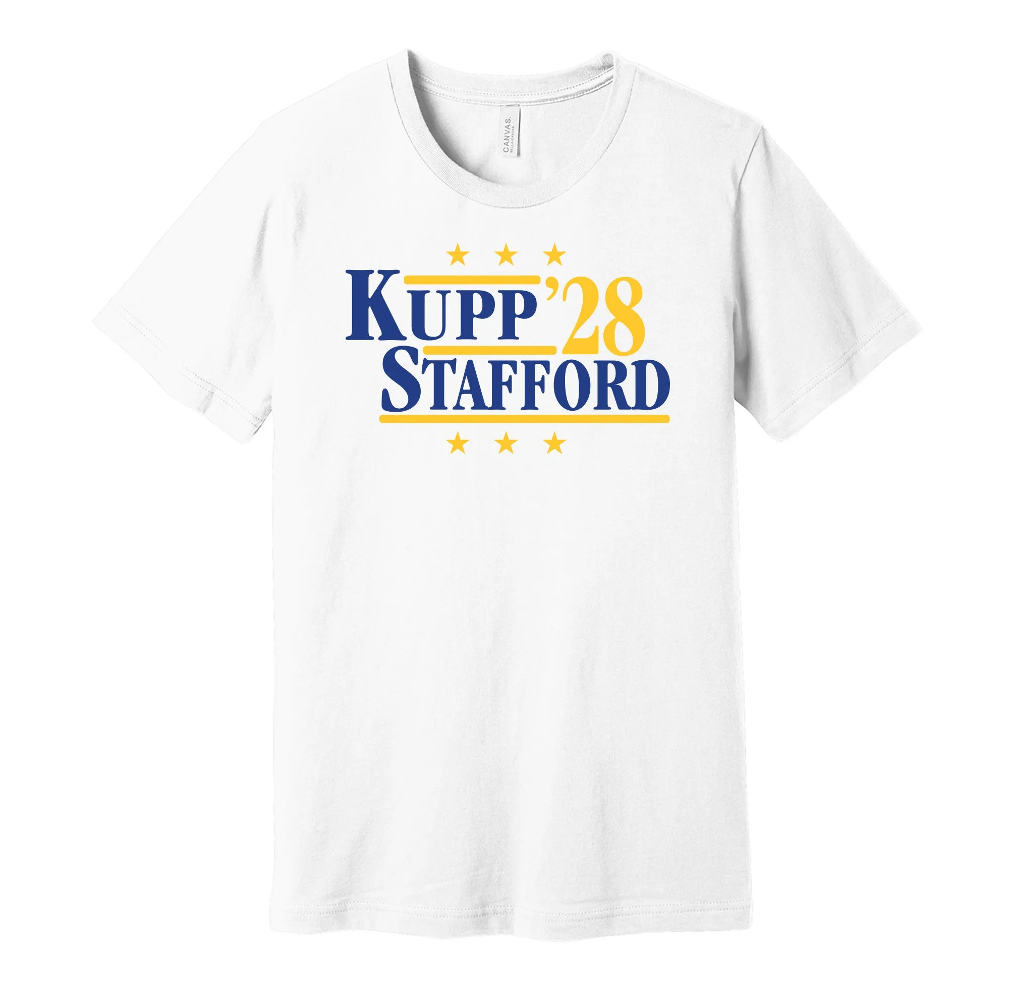 Kupp & Stafford '28 - Los Angeles Football Legends Political Campaign Parody T-Shirt - Hyper Than Hype Shirts