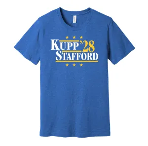 Kupp & Stafford '28 - Los Angeles Football Legends Political Campaign Parody T-Shirt - Hyper Than Hype Shirts