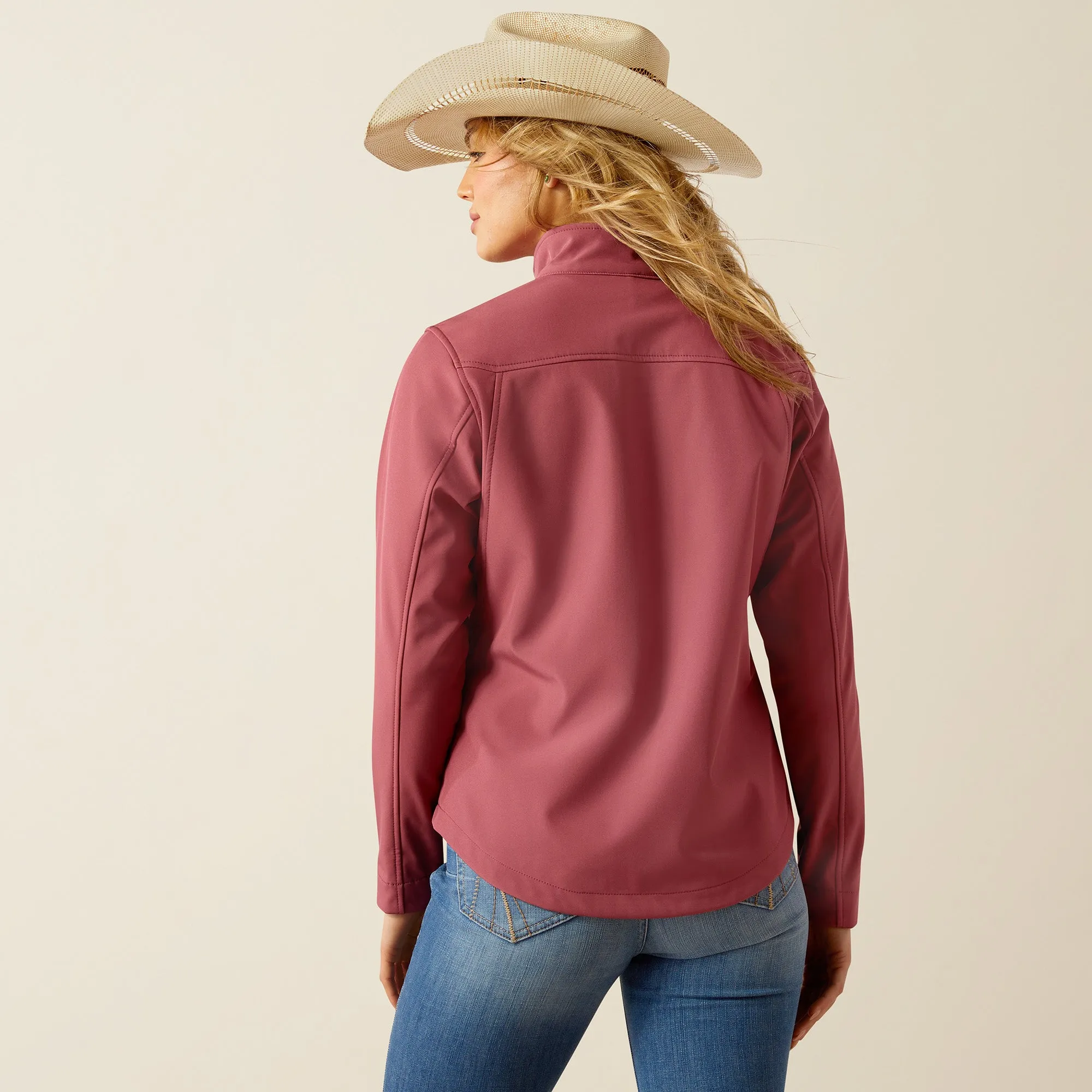 Ladies Ariat Team Dry Rose/Mauve Blur Softshell Jacket - 10055285