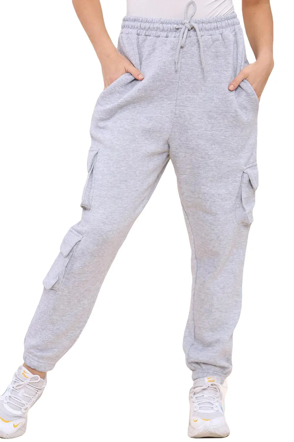 Ladies Fleece Cargo Combat Trousers
