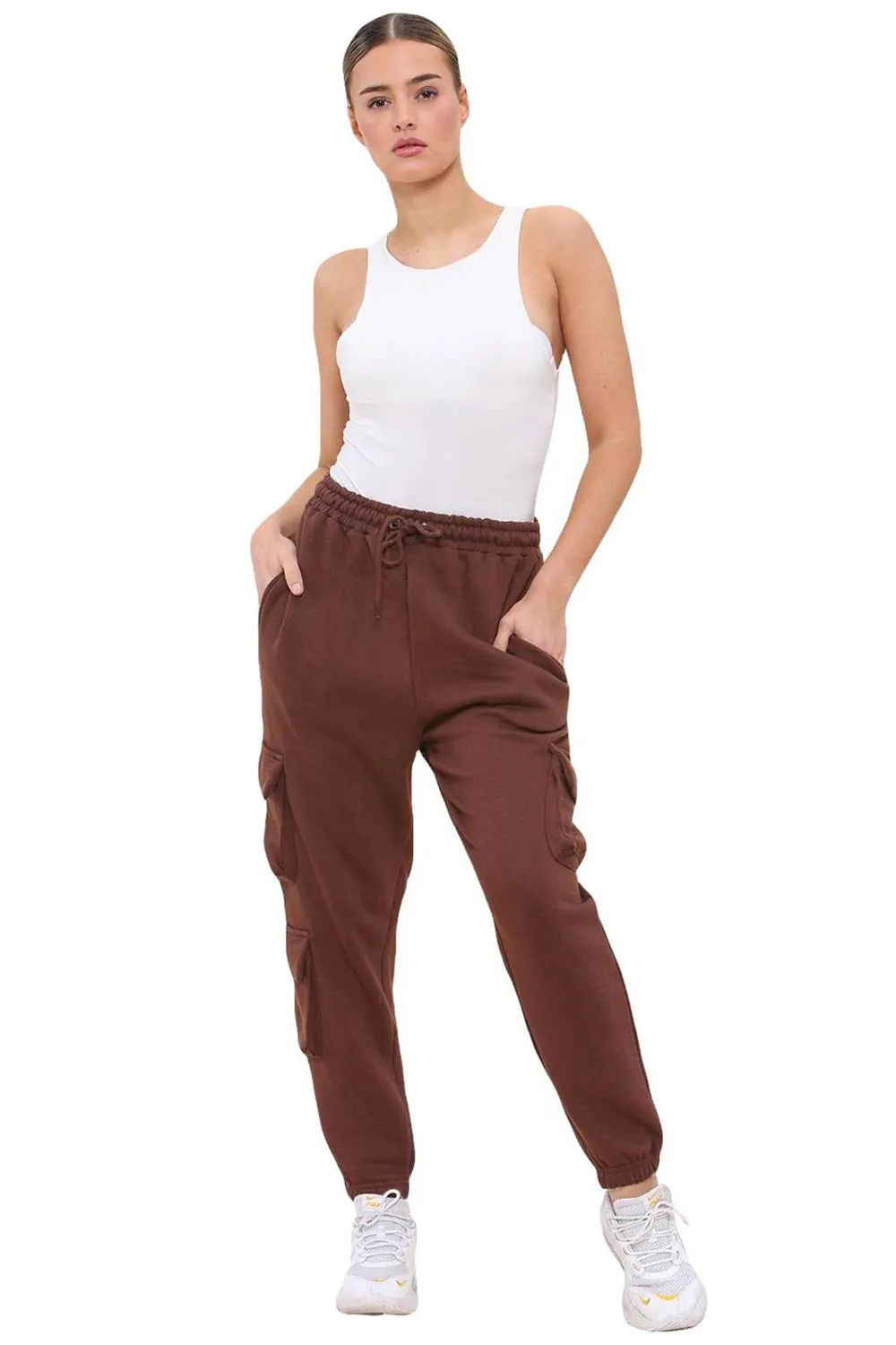 Ladies Fleece Cargo Combat Trousers