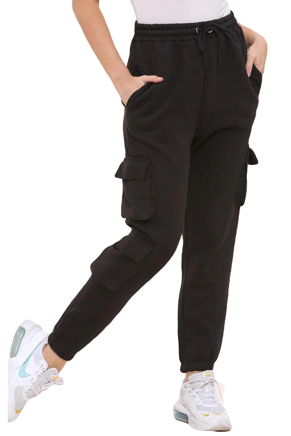 Ladies Fleece Cargo Combat Trousers