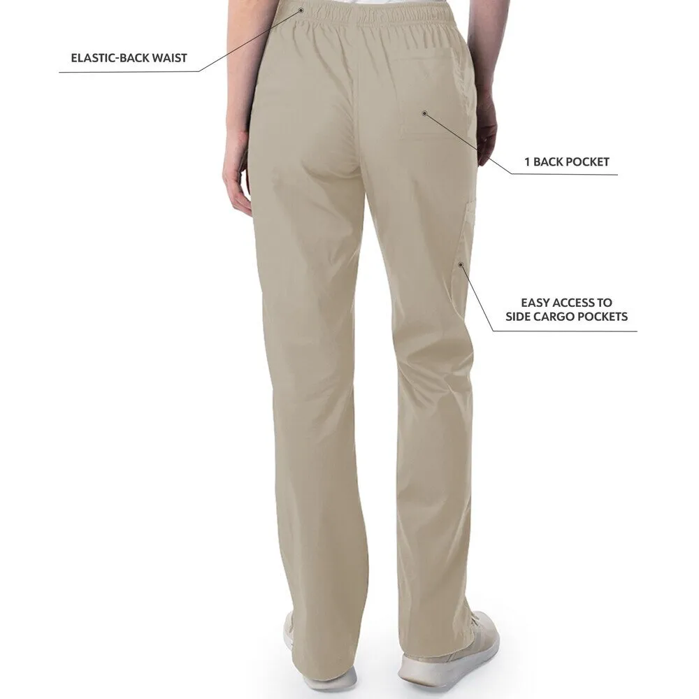 Landau Proflex Women's Straight-Leg Cargo Scrub Pants - SANDSTONE / Sizes XXS - 5XL