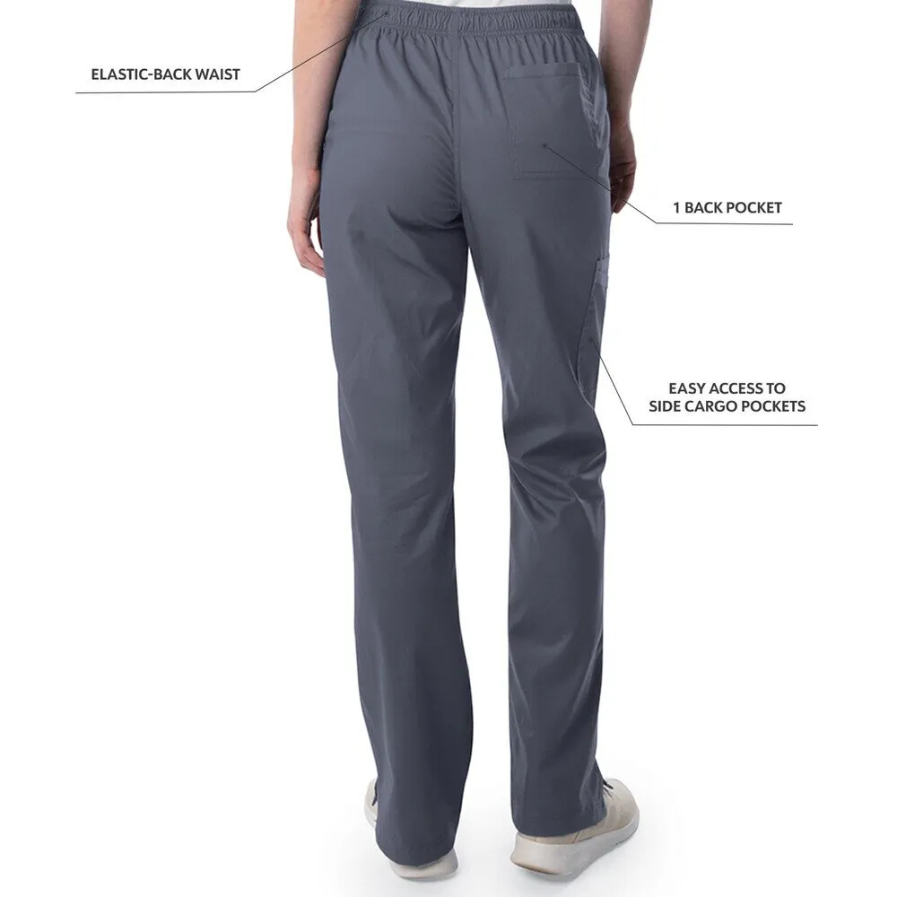 Landau Proflex Women's Straight-Leg Cargo Scrub Pants - STEEL / Sizes XXS - 5XL