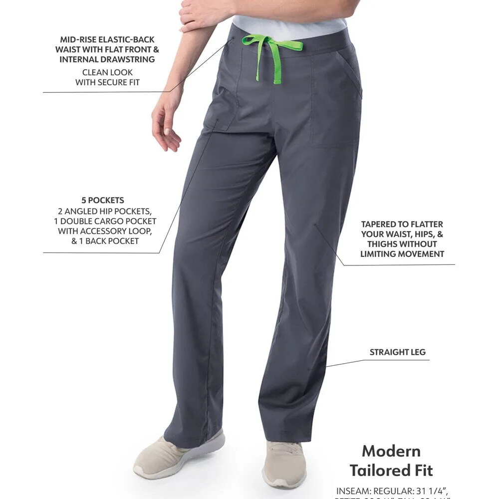 Landau Proflex Women's Straight-Leg Cargo Scrub Pants - STEEL / Sizes XXS - 5XL