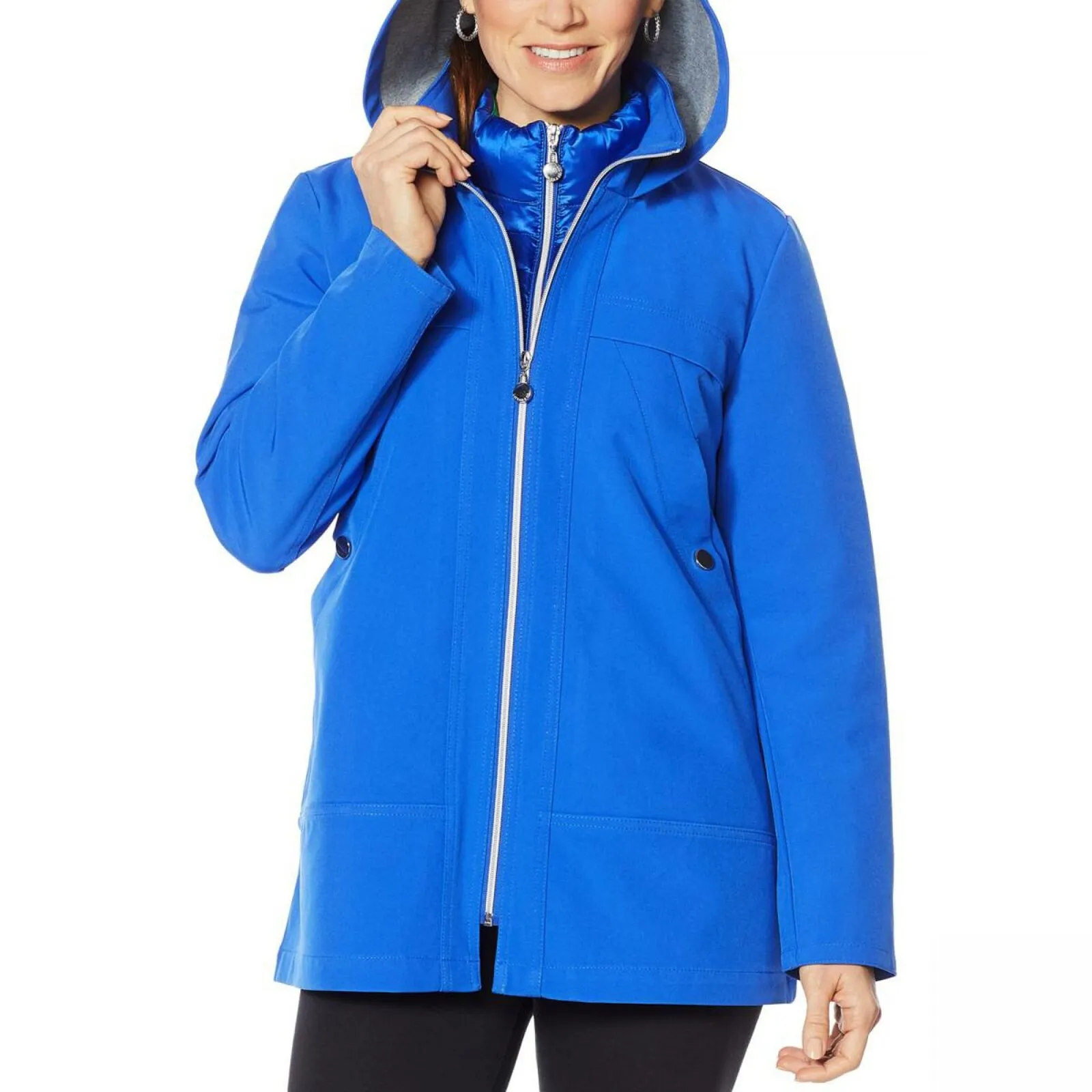 Laurier Women's Plus Size Emma Water Resistant Softshell Jacket With Hood