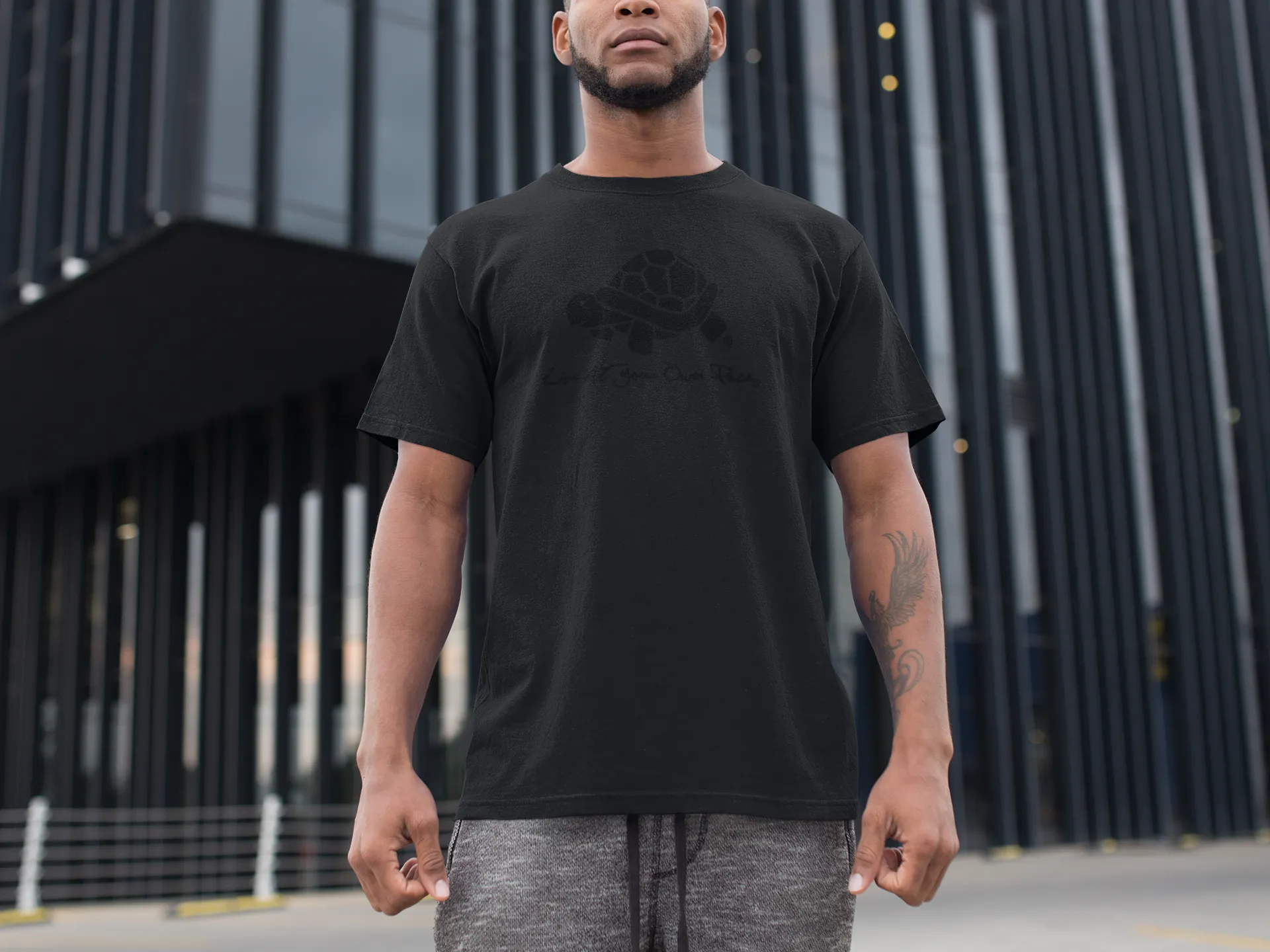 LAYOP Turtle Tee [Black on Black]