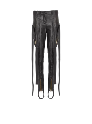 Leather Cargo Trousers With Straps