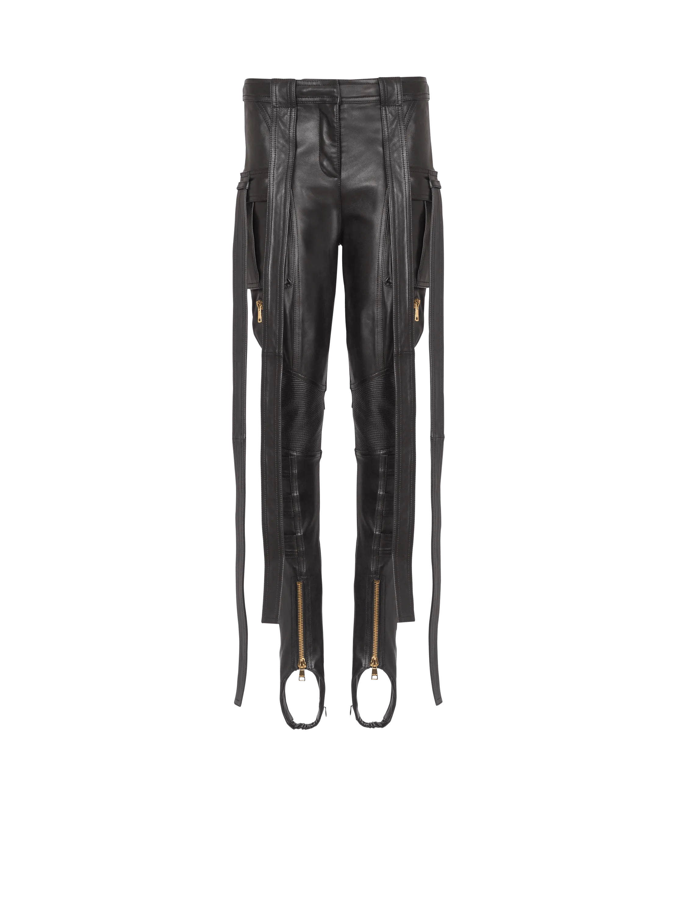 Leather Cargo Trousers With Straps