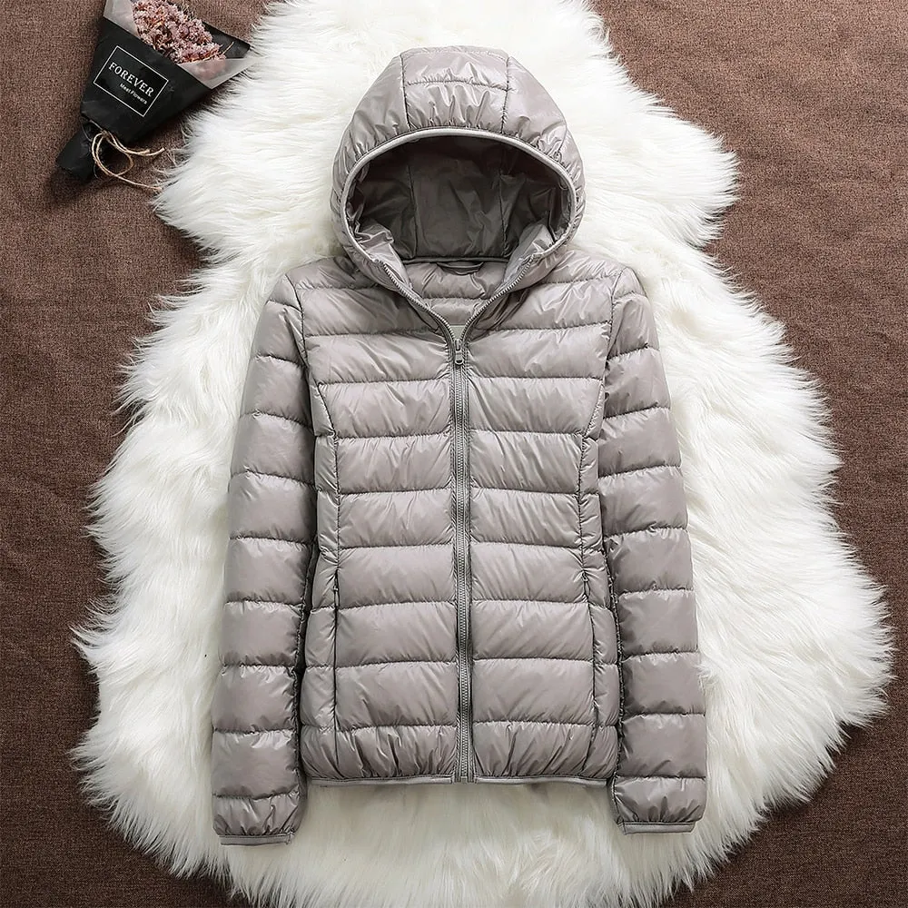 Leonie | Lightweight Waterproof Jacket – White Duck Down Filling