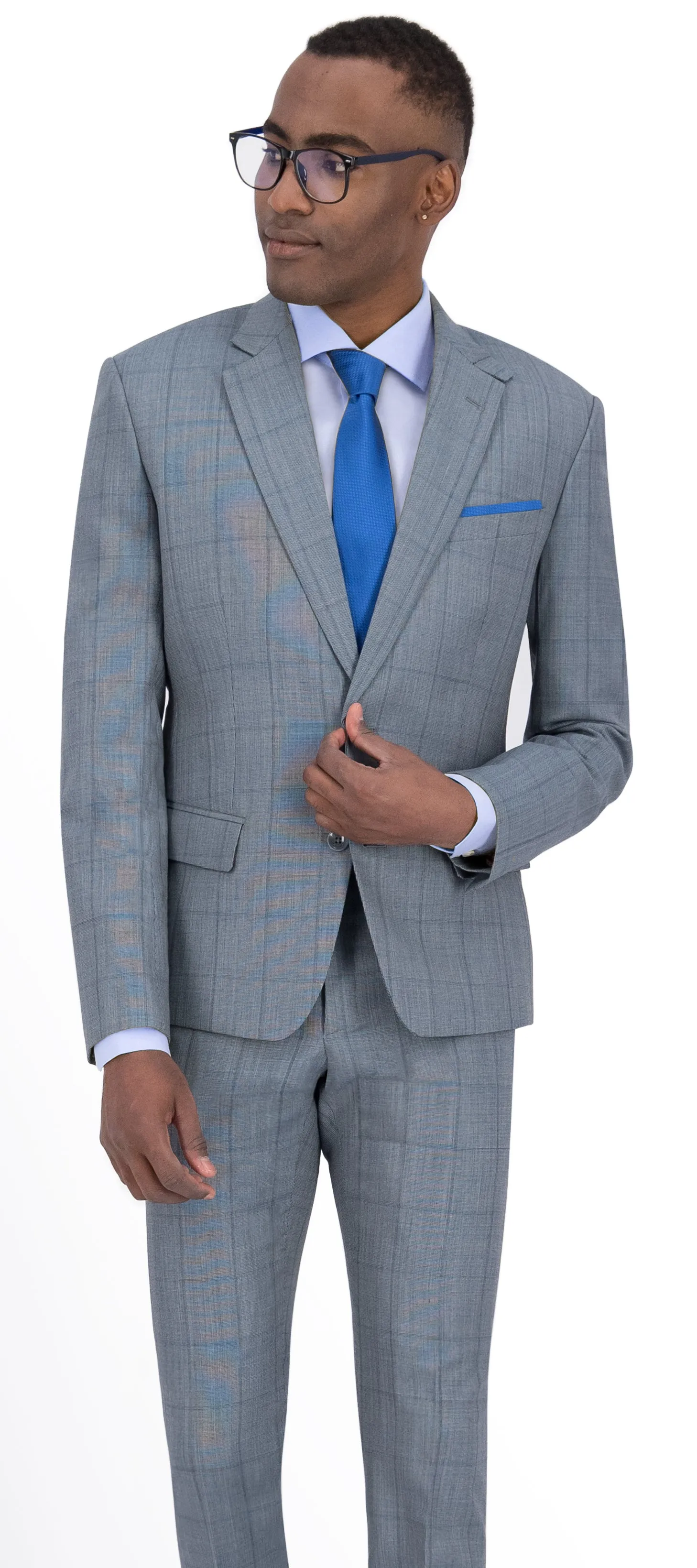 Light Green Check Regular Suit