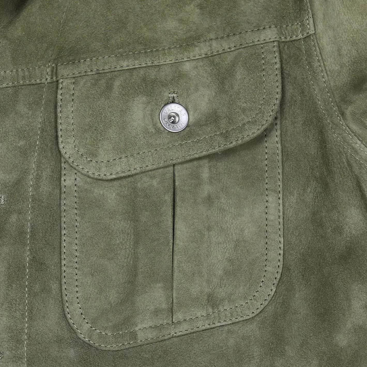 Light Green Unlined Suede Trucker Jacket