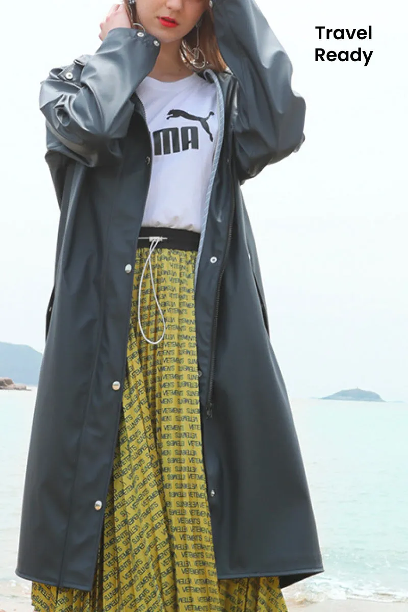 Lightweight Ultra Water-Resistant Long Windbreaker Jacket