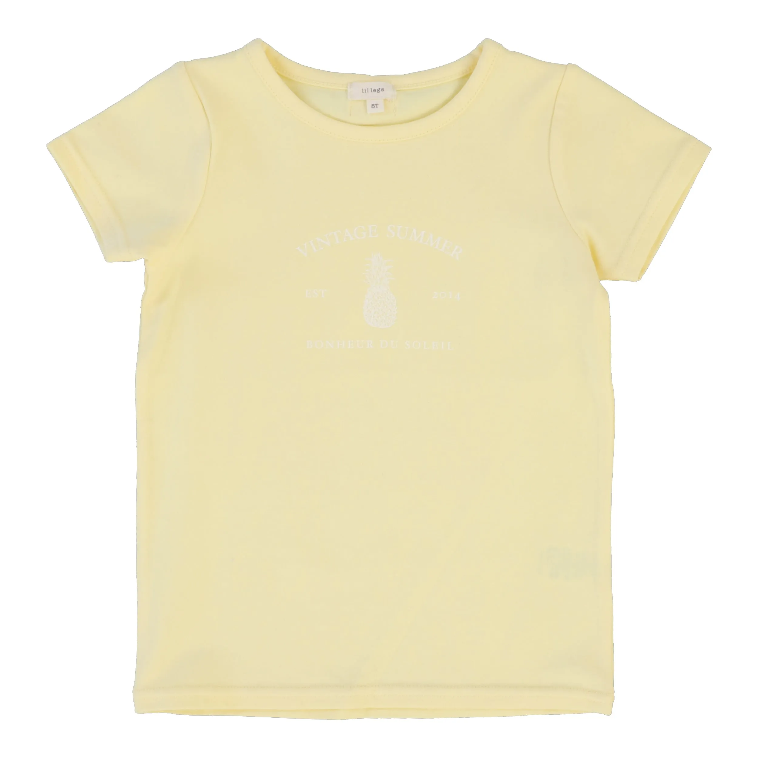Lil Legs Boys Print T-Shirt Short Sleeve - Yellow (Vintage Contrast Collection)