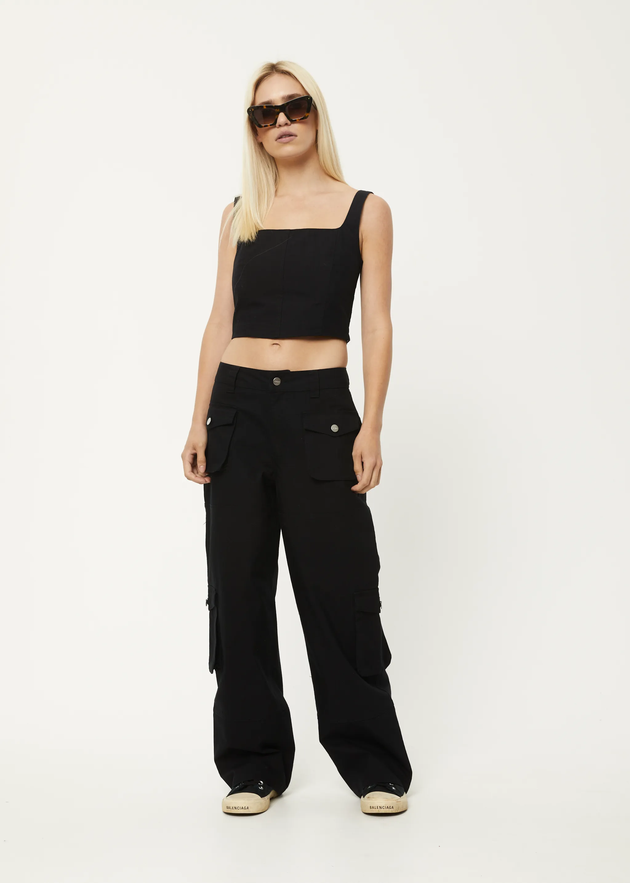 Linger - Recycled Cargo Pants - Black