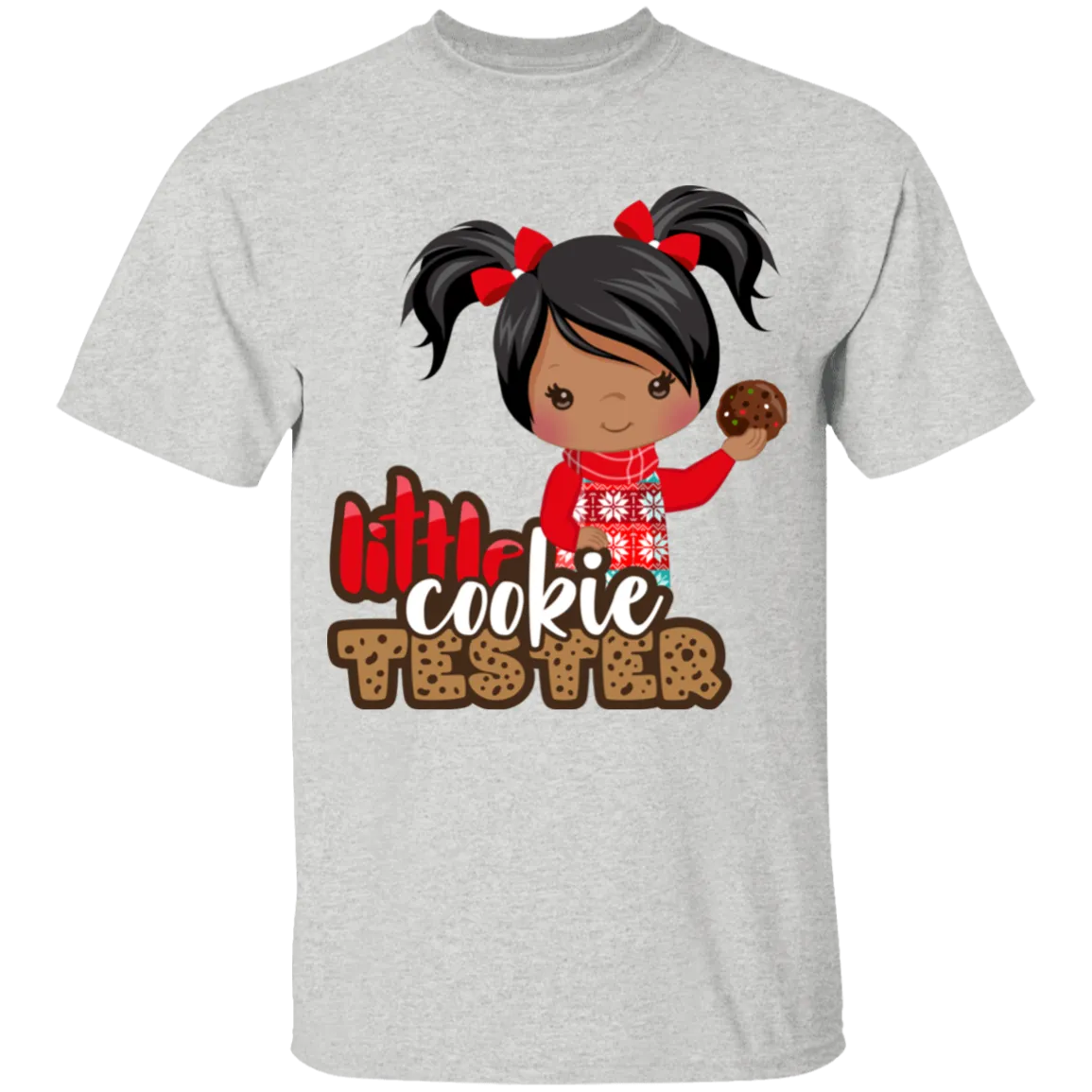 Little Cookie Tester African American Girl 100% Cotton T-Shirt