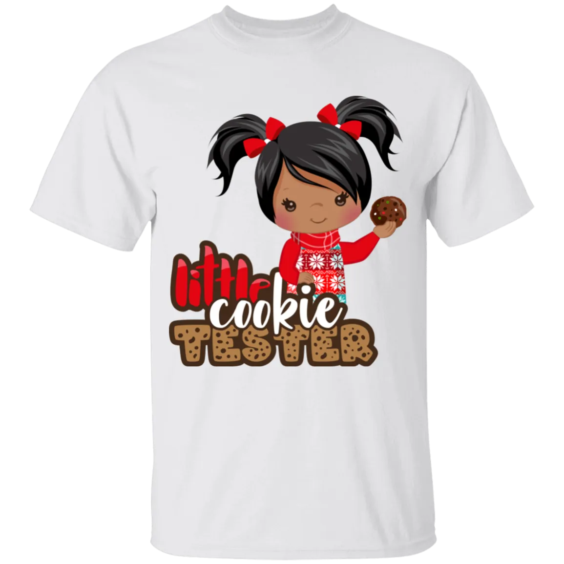 Little Cookie Tester African American Girl 100% Cotton T-Shirt