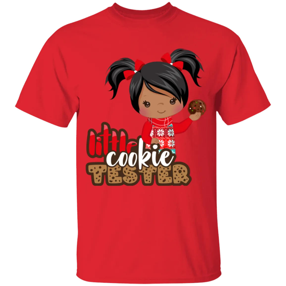 Little Cookie Tester African American Girl 100% Cotton T-Shirt