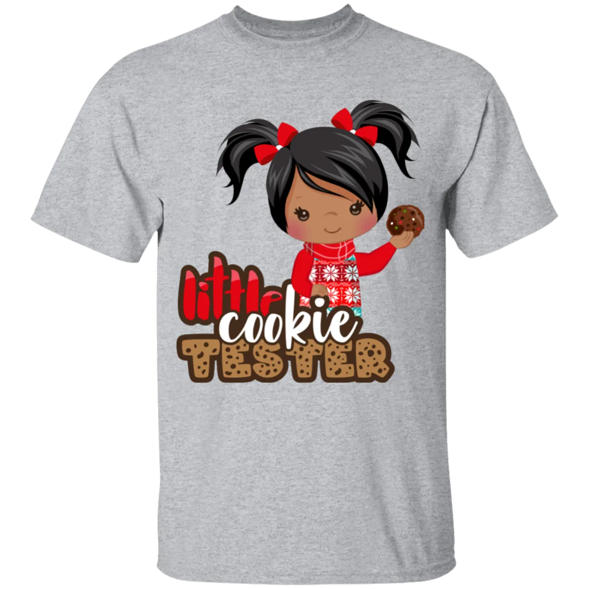 Little Cookie Tester African American Girl 100% Cotton T-Shirt
