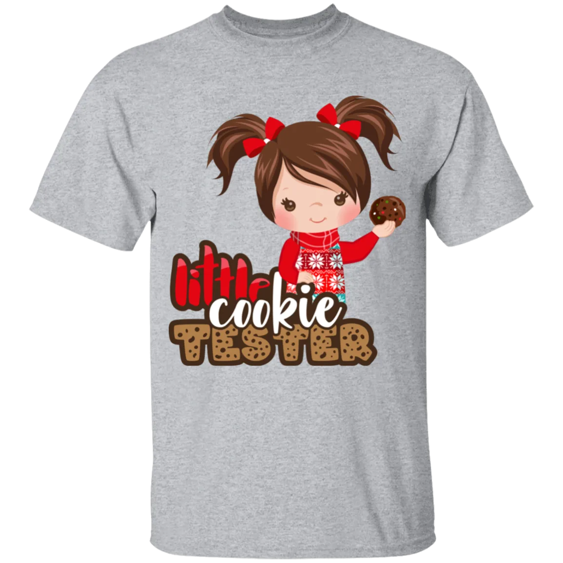 Little Cookie Tester Brown Hair Girl 100% Cotton T-Shirt