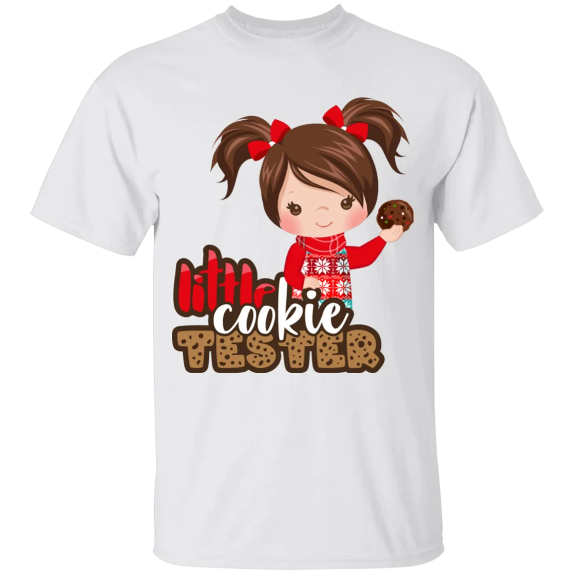 Little Cookie Tester Brown Hair Girl 100% Cotton T-Shirt