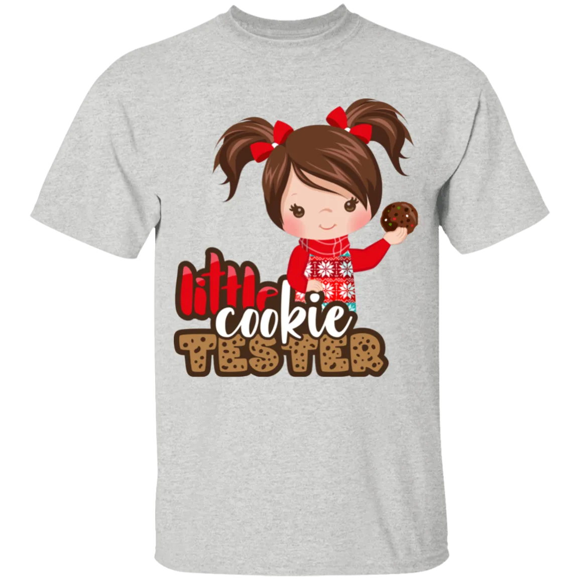 Little Cookie Tester Brown Hair Girl 100% Cotton T-Shirt