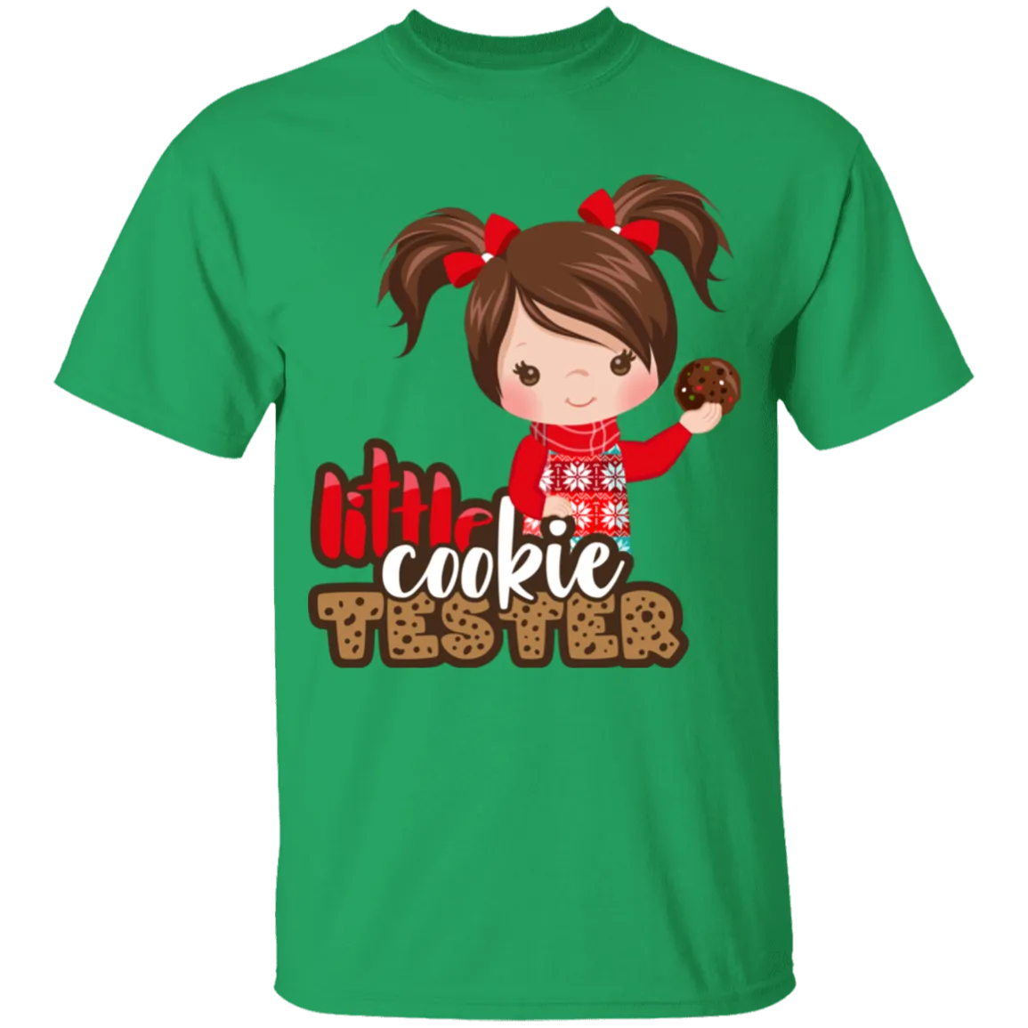 Little Cookie Tester Brown Hair Girl 100% Cotton T-Shirt