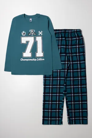Long Sleeve Pyjama Set Green