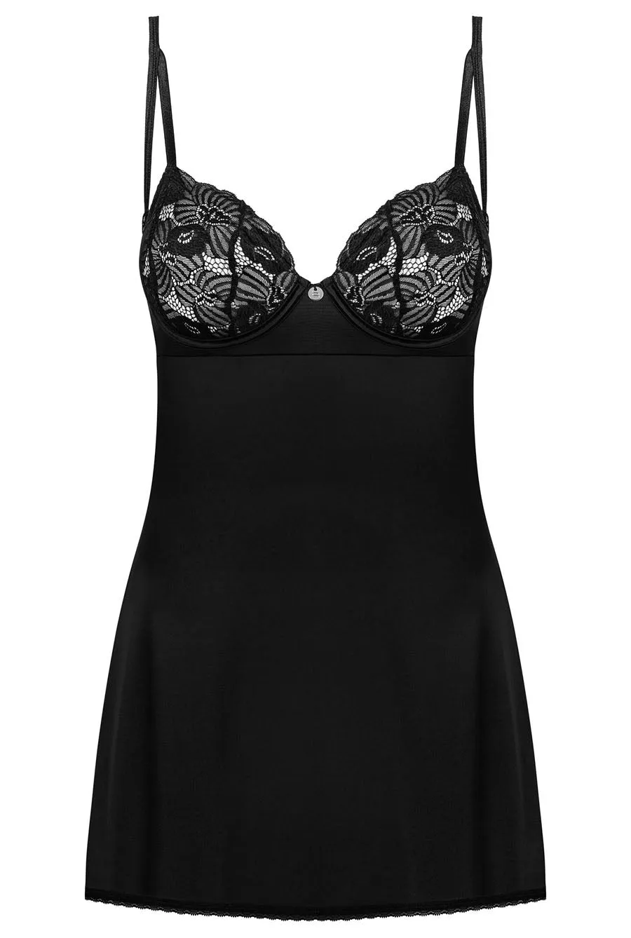 Luxe Black Lace & Satin Babydoll Set