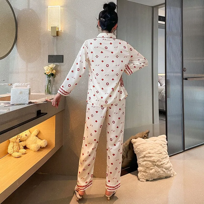 Luxe Camellia Print Pajamas Set
