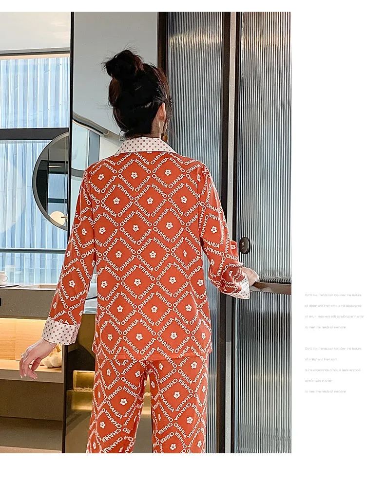 Luxe Camellia Print Pajamas Set
