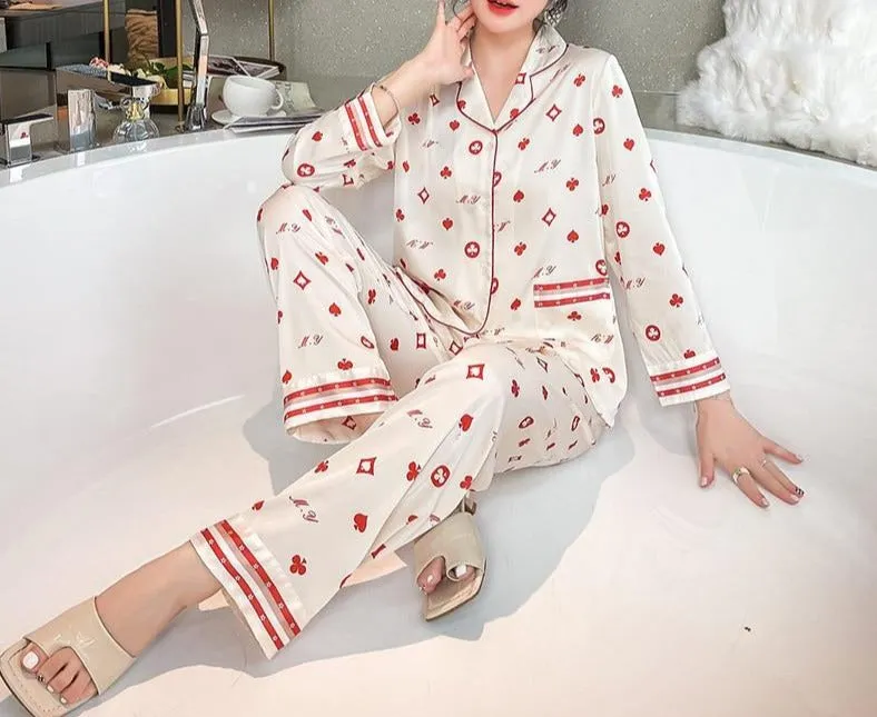 Luxe Camellia Print Pajamas Set