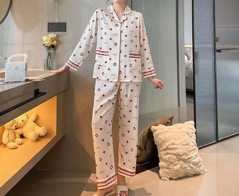 Luxe Camellia Print Pajamas Set