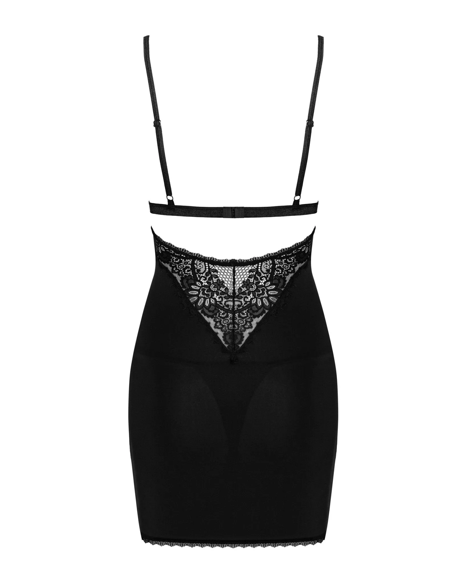 Luxe Fishnet Black Mesh & Lace Chemise Set