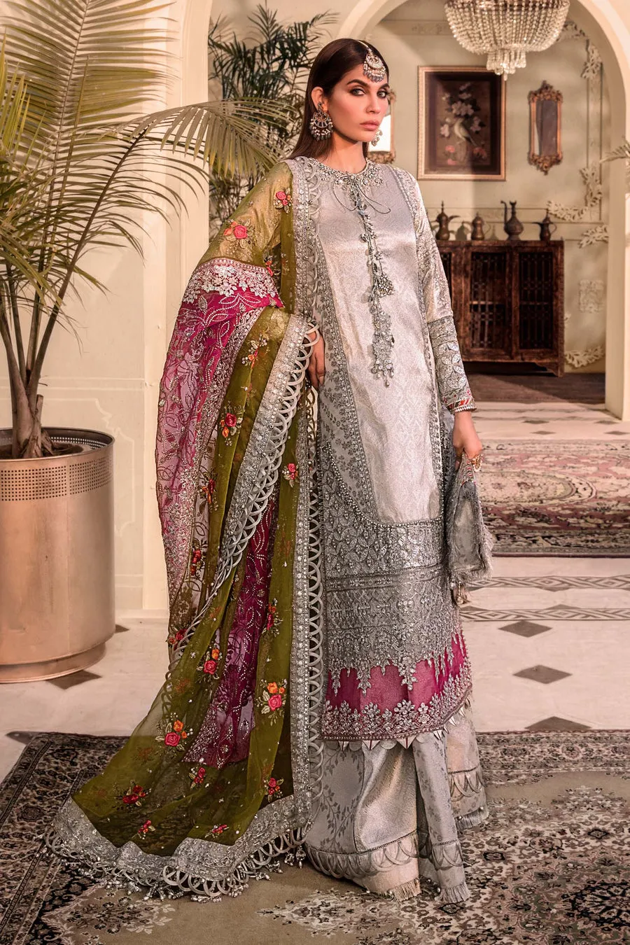 Maria B Wedding 2023 Heritage Collection | Silver BD-2601