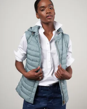 matte nylon down vest - 9175 acqua