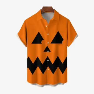 Men Halloween Shirts Short Sleeve Loose Fitting Shirts 2409006880