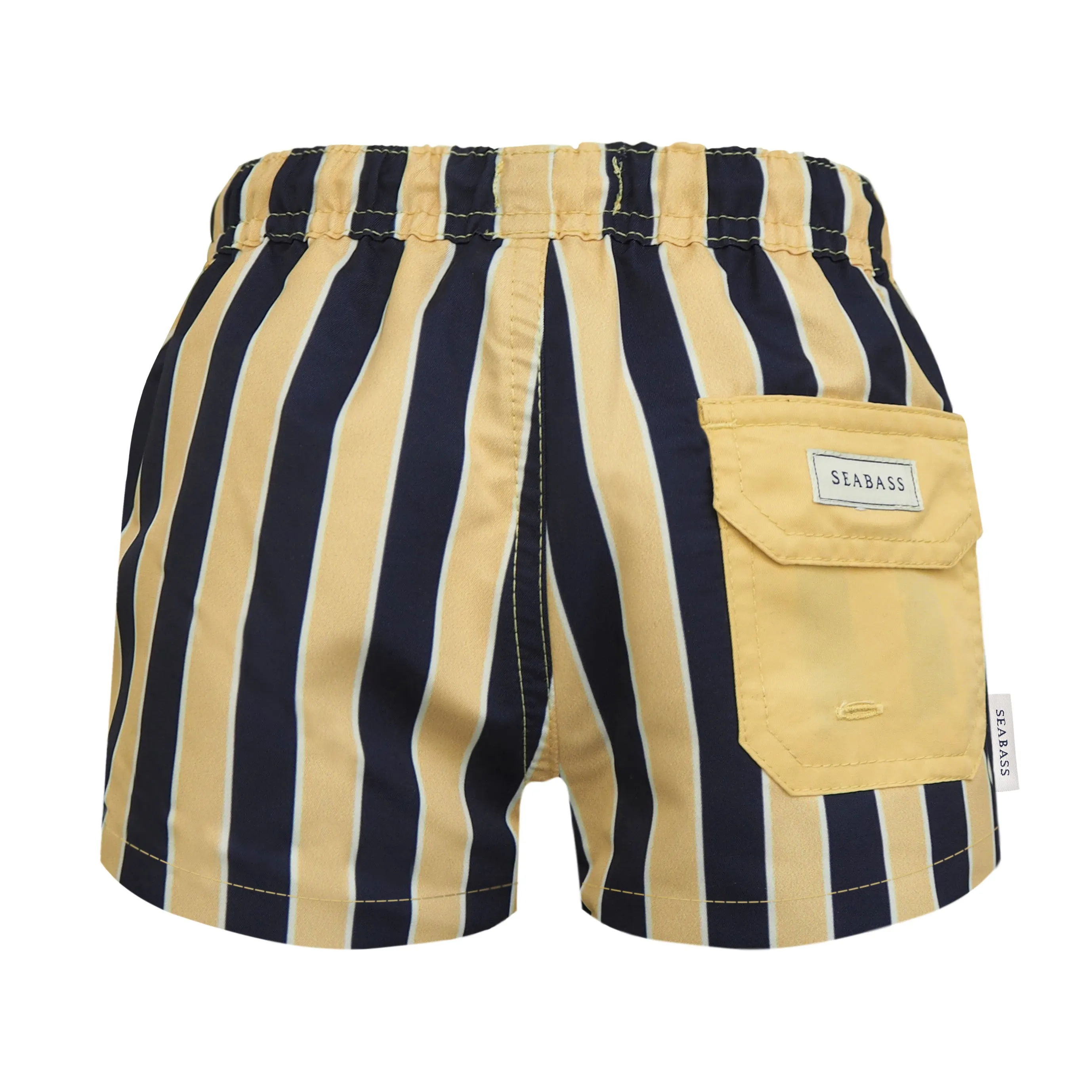 Men UV Swim Short Sorrento - navy yellow stripes