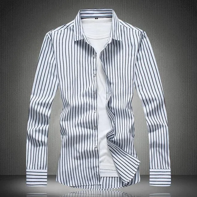 Men's Fashion Striped Dress Shirt