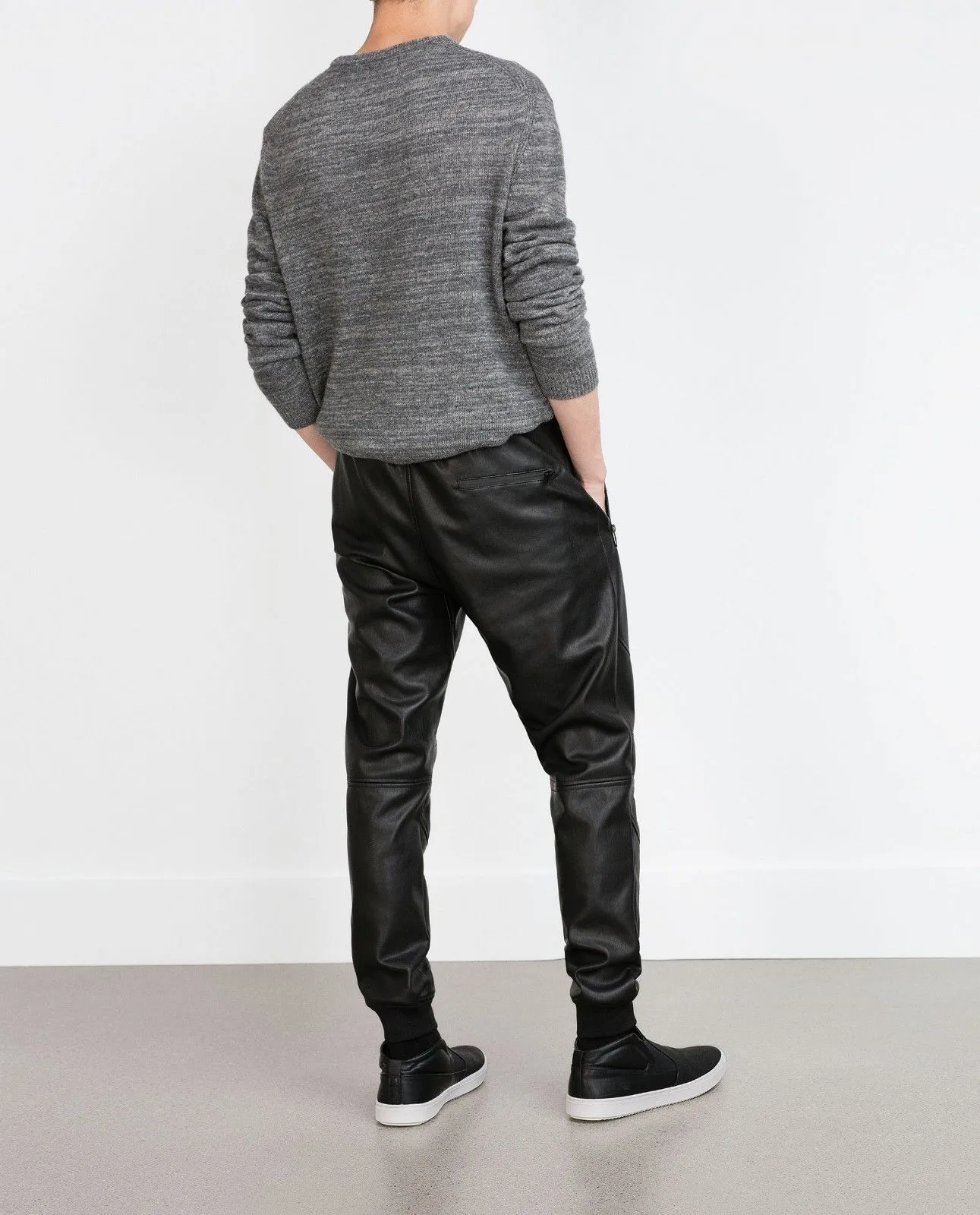 Men's Genuine Leather Jogger Pants MP26