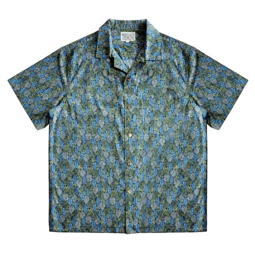 Mens Hawaiian Shirt Men's Casual Shirt Japanese Fabric Printed Beach Men's Short Sleeve Shirts Branded Clothing