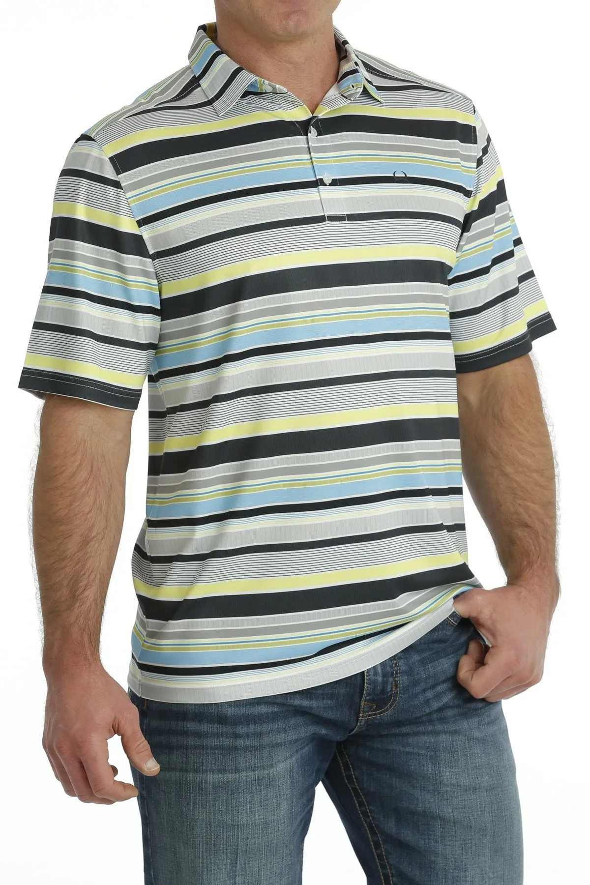MENS MULTI STRIPE ARENAFLEX POLO SHIRT