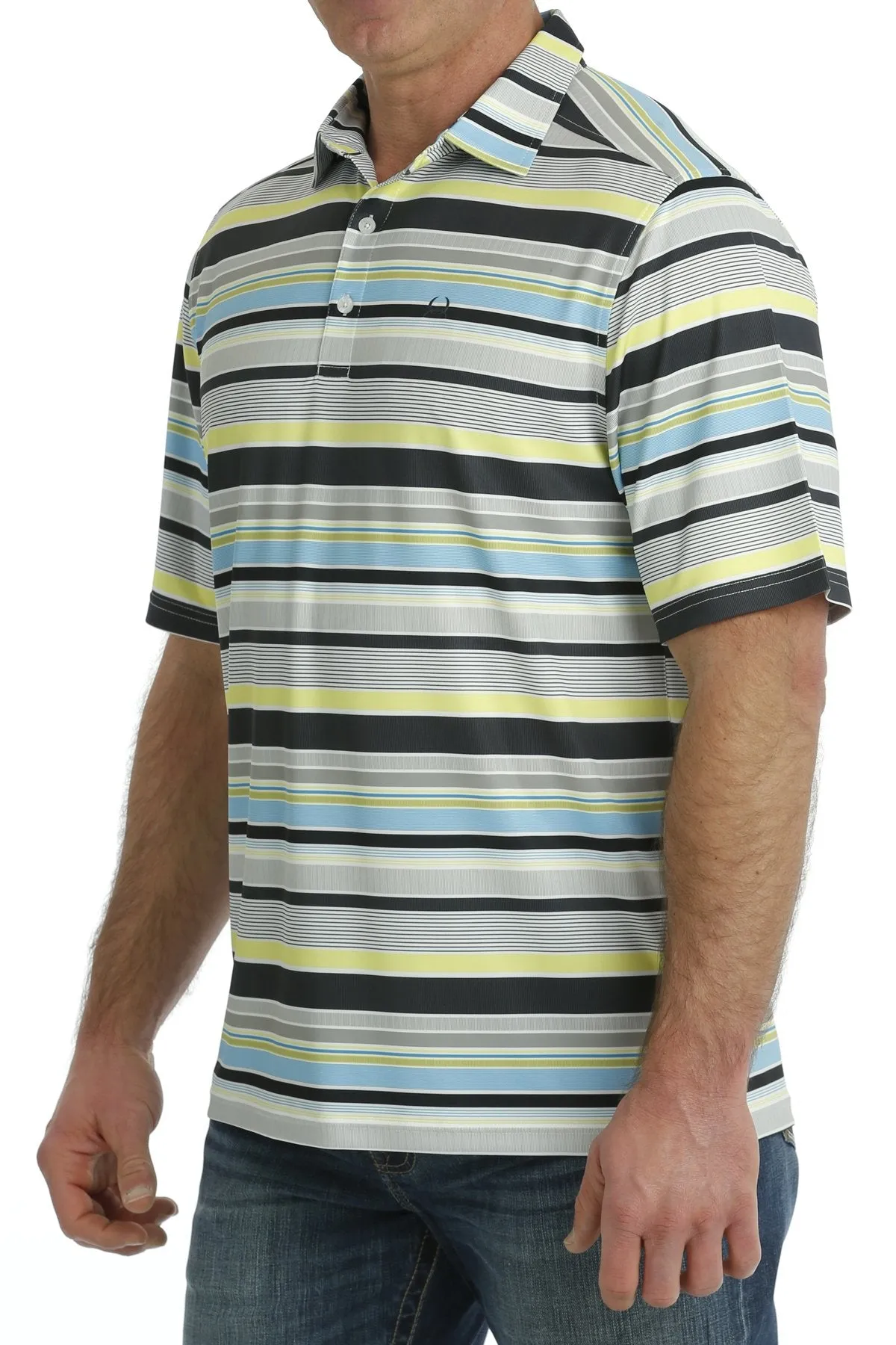MENS MULTI STRIPE ARENAFLEX POLO SHIRT