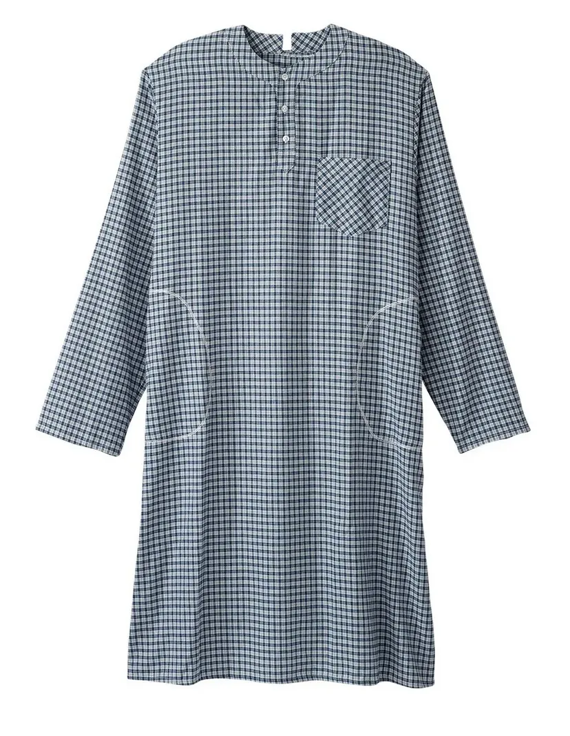 Men's Open Back Nightgown for Elderly