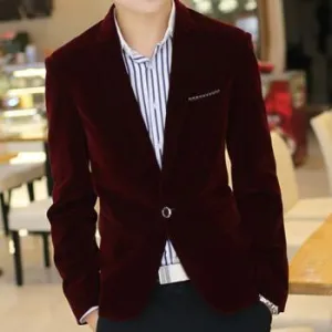 Men's Sleek Velvet Blazer