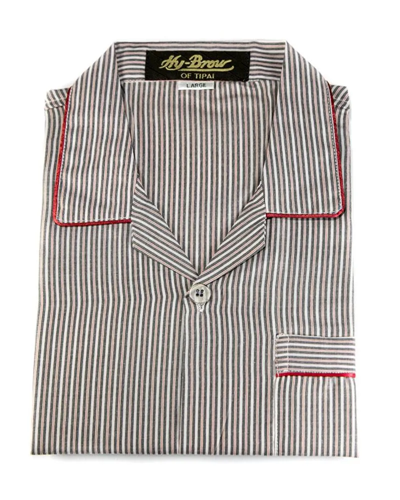 Mens Wedding Nightdress - Striped Design Nightwear By Hy-Brow Plus High Classic