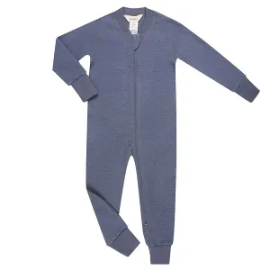 Merino Fleece Sleepsuit with Sleeves Dark Denim
