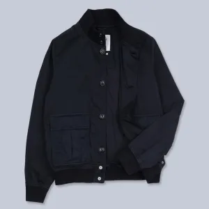 Midnight Blue Cotton Nylon Unlined Valstarino Jacket