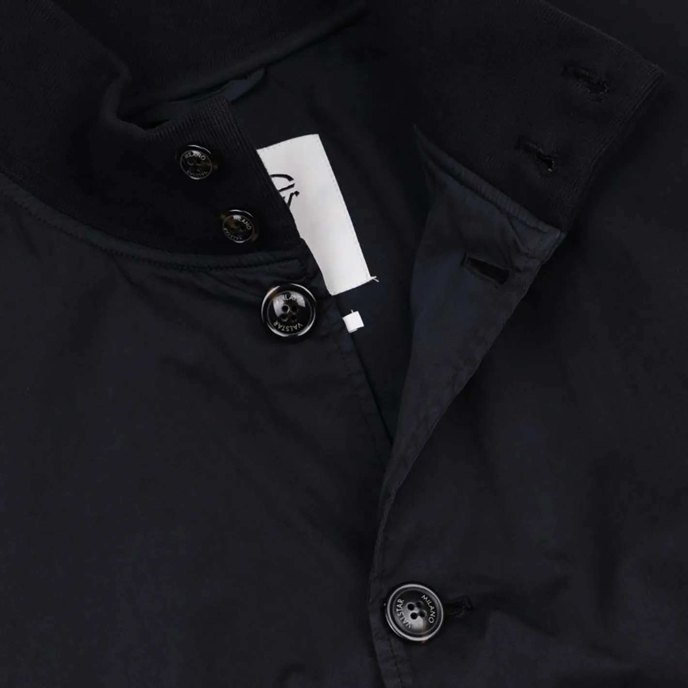 Midnight Blue Cotton Nylon Unlined Valstarino Jacket